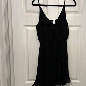 H&M Black Ruffle Mini Dress